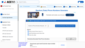 Random (Fake) Phone Numbers Generator - AceOnlineTools - fake mobile phone number usa