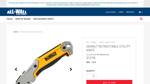 DeWalt Retractable Utility Knife DWHT10046 - All-Wall Equipment - dewalt utility knife made in usa