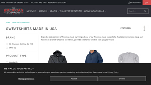 Sweatshirts Made in USA - All American Clothing Co - made in usa hoodie
