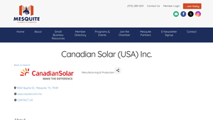 Canadian Solar (USA) Inc. - business.mesquitechamber.com - canadian solar usa