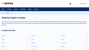 Copart Location List | Auction Yard Locations in the US - usa copart auto auction