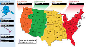 US time zones map and current time - Daylight Savings - day light saving usa