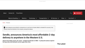 Sendle, announces America's most affordable 2-day ... - DC Velocity - sendle usa inc - cec
