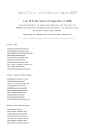 List of Automotive Companies in USA - Easyleadz - automotive companies in usa