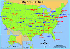 Major Cities in the USA - EnchantedLearning.com - usa map with important cities
