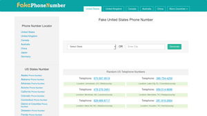Fake Phone Number - Random Phone Number Generator & Phone Number Locator - fake mobile phone number usa