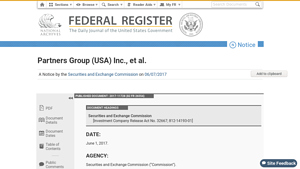 Federal Register :: Partners Group (USA) Inc., et al. - partners group usa inc