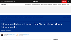Best Ways To Send Money Internationally - Forbes - online money transfer services in usa