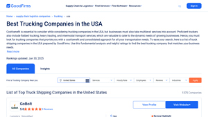 Best Trucking Companies in the USA - June 2025 Reviews - GoodFirms - usa trucking company