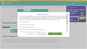 Canadian Solar USA INC H1B Data - Salaries, Approvals, LCAs - H1BGrader - canadian solar usa