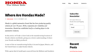 Where Are Hondas Made? - Honda The Other Side - honda vehicles usa