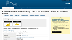 Annual Report on Kawasaki Motors Manufacturing Corp. U.s.a.'s Revenue ... - kawasaki motors manufacturing corp usa