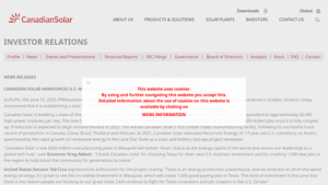 Canadian Solar Announces U.S. Module Manufacturing Facility in Mesquite ... - canadian solar usa