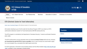 ESTA (Electronic System for Travel Authorization) - U.S. Embassy ... - electronic system for travel authorisation esta usa