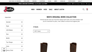 Men's Original Work Collection - Justin Boots - made in usa workwear