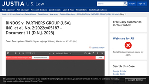 RINDOS v. PARTNERS GROUP (USA), INC. et al, No. 2:2022cv05187 ... - partners group usa inc