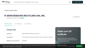 DERICHEBOURG RECYCLING USA, INC. - LEI Lookup - derichebourg recycling usa inc