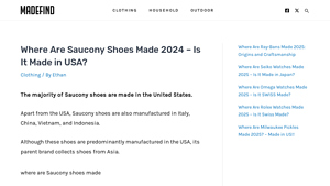 Where Are Saucony Shoes Made 2024 - Is It Made in USA? - MadeFind - running shoes made in usa