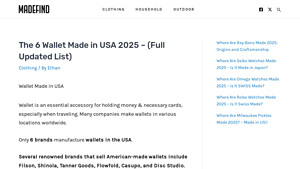 The 6 Wallet Made in USA 2025 - (Full Updated List) - made in usa wallet