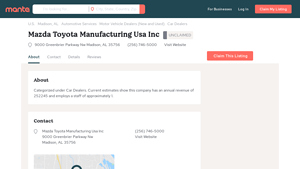 Mazda Toyota Manufacturing Usa Inc - Madison, AL - Car Dealer in ... - mazda toyota manufacturing usa inc