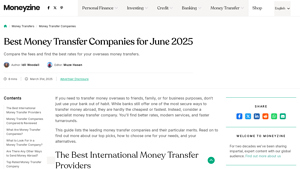10 Best Money Transfer Companies | Fee & Features Compared - Moneyzine - online money transfer services in usa