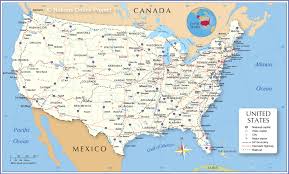 Map of the United States - Nations Online Project - usa map with important cities