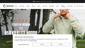 ORIGIN® American-Made Apparel, Boots, Hunt, and BJJ Gear - made in usa apparel brands
