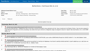 Bertha Donis v. Yard House USA, Inc. et al - pacermonitor.com - yard house usa inc