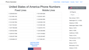 United States of America Phone Numbers - PhoneGenerator - fake mobile phone number usa