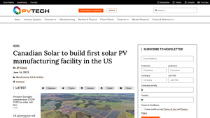 Canadian Solar to build first solar PV manufacturing facility in the US - canadian solar usa