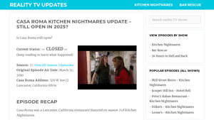 Casa Roma Kitchen Nightmares Update - Still Open in 2025? - casa roma restaurant usa