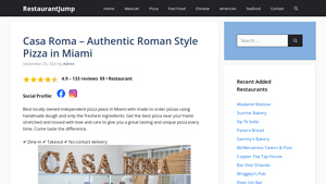 Casa Roma - Authentic Roman Style Pizza in Miami - casa roma restaurant usa