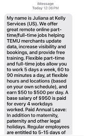 Received Temu Remote Job Offer Text: Is it a Scam? - temu services usa