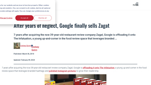 After years of neglect, Google finally sells Zagat - The Hustle - zagat services usa
