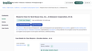 Marjorie Chan Vs Yard House Usa, Inc., A Delaware Corporation, Et Al ... - yard house usa inc