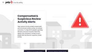 Compensated & Suspicious Review Activity Alerts - Yelp Trust & Safety - yelp services usa