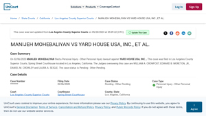 MANIJEH MOHEBALIYAN VS YARD HOUSE USA, INC., ET AL. - UniCourt - yard house usa inc