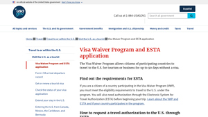 Visa Waiver Program and ESTA application - USAGov - electronic system for travel authorisation esta usa