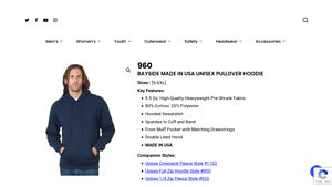 960 - USA Bayside - made in usa hoodie