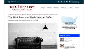 The Best American Made Leather Sofas • USA Love List - couches made in usa