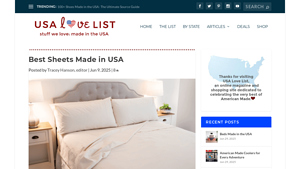 Best Sheets Made in USA - USA Love List - sheets made in usa