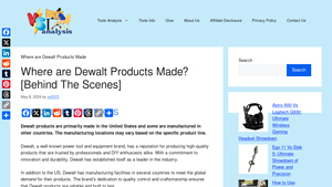 Where are Dewalt Products Made? [Behind The Scenes] - VS analysis - dewalt utility knife made in usa