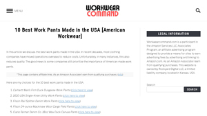 10 Best Work Pants Made in the USA [American Workwear] - Workwear Command - made in usa workwear