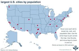 Largest US Cities by Population 2025 - World Population Review - usa map with important cities