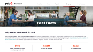 Yelp - Company - Fast Facts - yelp services usa