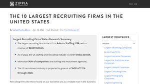 The 10 Largest Recruiting Firms In The United States - Zippia - staffing company in usa