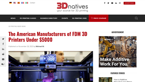 The American Manufacturers of FDM 3D Printers Under $5000 - 3d printer made in usa