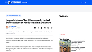 Statue of Lord Hanuman, largest in the United States, arrives ... - 6ABC - tallest hanuman statue in usa