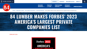 84 Lumber Makes Forbes' 2023 America's Largest Private ... - biggest lumber companies in usa