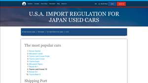 U.s.a. Import Regulation for Japan Used Cars - import tax from japan to usa